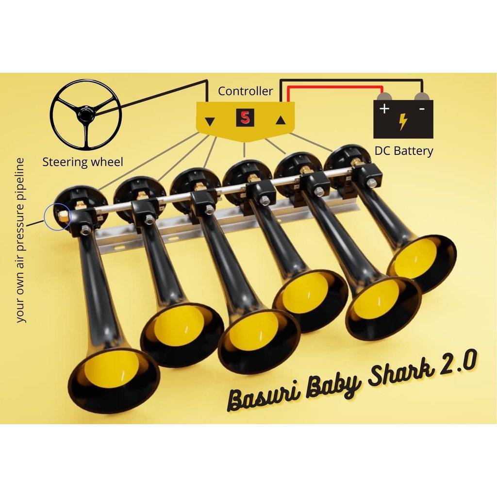 Basuri baby shark 2.0 airhorn 24v - 19 melodies